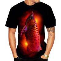 Unique Arowana Hunter Fish 3D T Shirt Oversized Hip Hop Crewneck Fashion Printed T-shirt