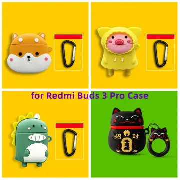 Earphone Case for Xiaomi Redmi Buds3 lite,Cute Cartoon Shiba Inu Silicone  Wireless Headset Protector Case for Xiaomi Redmi Buds 3 lite with Hook