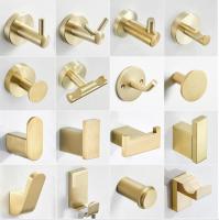 Brushed gold 304 Stainless Steel Hook Robe Hooks Clothes Hook Wall Mounted Bathroom Hardware Copper Clothes Hanger Door Hook Picture Hangers Hooks