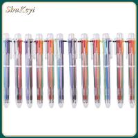 SHUKEYI แบบ6-in-1 ปากกาหลายสี หมึกที่มีสีสัน หลายสี ปากกาสี เครื่องใช้ในสำนักงาน พลาสติกทำจากพลาสติก ปากกาลูกลื่น บ้านในบ้าน