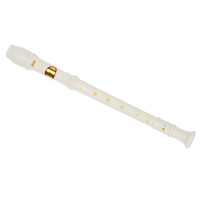 Students creamy-white Plastic 8 Holes Flute Recorder w Cleaning Stick