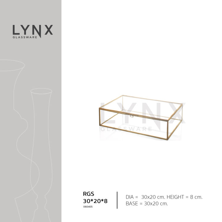 lynx-rgs-30x20x8-กล่องกระจก-ทรงสี่เหลี่ยมผืนผ้า-สำหรับตกแต่งบ้านสมัยใหม่และมีสไตล์-ไม่สามารถใส่น้ำได้