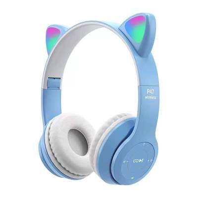 ZZOOI Wired Overhead Headphones Gaming Earphone Wireless Bluetooth Headset With Microphone Sport Earbud Handsfree Hearing Aids Cat Ear