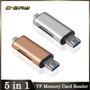 Đầu Đọc Thẻ Nhớ 5 Trong 1 C-SAW USB 2.0 SD TF Micro USB Sang USB Loại C Bộ