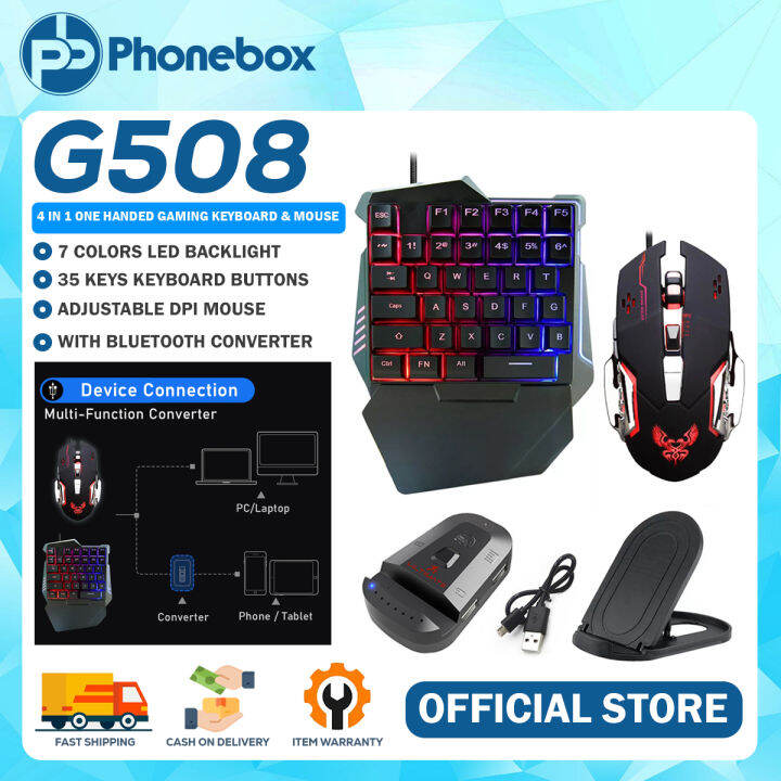 G508 4in1 OneHanded Gaming USB Keyboard & Mouse with Bluetooth