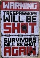 Trespassing Security Retro Metal Tin Sign Plaque Poster Wall Decor Art Shabby Chic Gift