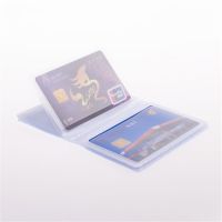 1pc Cute Semi Transparent Card Holder Inside Bags Pvc Folded Credit Card Pockets Plastic Card Holder Inner Pages Office Supplies