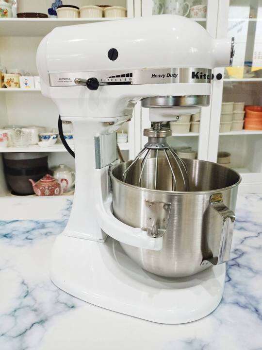 เครื่องใหม่-เครื่องโชว์-อาจมีตำหนิ-kitchenaid-เครื่องผสมอาหาร-heavy-duty-รุ่น-5kpm50ewh-สีขาว-มี-2-โถ