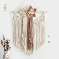 （HOT) กลีบดอกไม้พรมทอมือถักเชือกฝ้าย diy ชุดวัสดุห้องทำงานตกแต่งผนังพื้นหลังห้องนั่งเล่น ins พรมแขวน