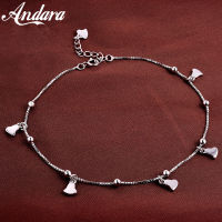 Solid Silver 100 925 Silver Anklet Woman Careful Pendant Silver Anklet Summer Style