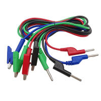 【YY】Alligator Clips to Stackable Bananas Plug Connectors Multimeter Power Test Leads Electronic Crocodile Clamps Wires Line 1Meter