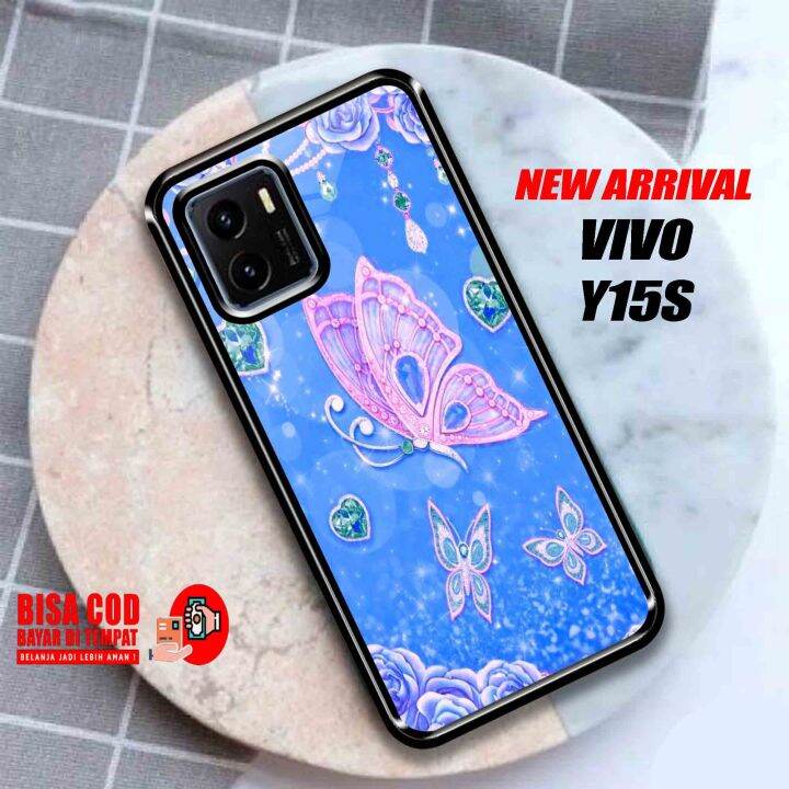 GC Case VIVO Y15s Case HP VIVO Y15s 2D CASE MOTIF BUTTERFLY