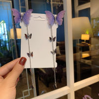 Trendy Hair Accessory For Women Bangs Hairpin With Butterfly Detail Versatile Internet Celebrity Hairpin Butterfly Hair Clip With Tassels Forest Style Headwear For Girls