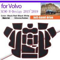 ร่องประตูแผ่นยางสำหรับ Volvo XC90 T6 R-Design 2015 ~ 2019 2016 2017กันฝุ่นพรมกระดาษรองแก้วประตูรถสล็อตอุปกรณ์เสริมพรม