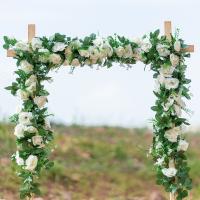 hotx【DT】 Silk Artificial Flowers Garland Vine Hanging Wedding Garden Wall Decoration Arch Fake Garlands