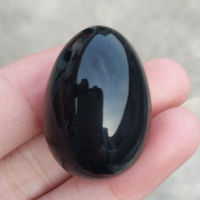 1Pcs Natural Black Obsidian Crystal Egg Ball Magic Sphere Healing