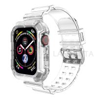 【Tech-savvy】 สายนาฬิกาซิลิโคนใสสำหรับ Apple Watch Series Se/ 6/5/4/3/2/1วงผู้หญิงผู้ชายสร้อยข้อมือคริสตัลสาย44มม. 42มม. 40มม. 38มม.