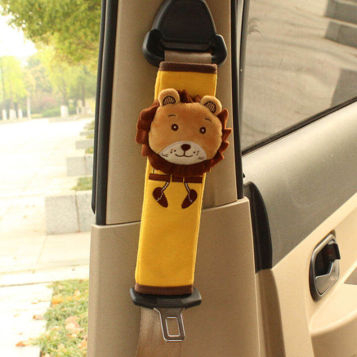 cute-cartoon-car-sefety-seat-belt-cover-child-seat-belt-shoulder-pads-protection-plush-padding-auto-accessories-เข็มขัดนิรภัย