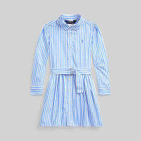 Polo Ralph Lauren Kids DRESS Girls 2T-4T Striped Cotton Shirtdress ชุดเดรสเด็ก รุ่น CWPODRSO3M20135 สี 400 BLUE