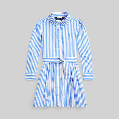 Polo Ralph Lauren Kids DRESS Girls 2T-4T Striped Cotton Shirtdress ชุดเดรสเด็ก รุ่น CWPODRSO3M20135 สี 400 BLUE