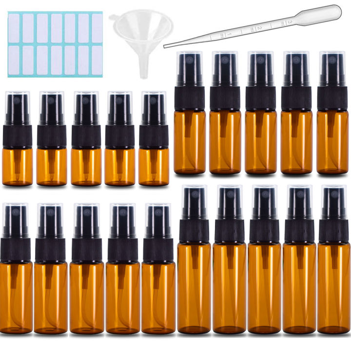 5-10-pack-amber-glass-spray-bottles-fine-mist-spray-bottles-with-pipette-funnel-labels-mini-travel-dispenser-bottles-for-essential-oils-cleaning-skin-care