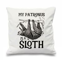 Geek Sloth Cushion Cover My Patronus Is A Sloth Throw Pillow Case Funny Potter Animal Lazy Sloths Pillows Sham Gifts Two Sides