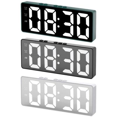 Alarm Clock for Bedroom Small Wall Clock No Noise Dimmable with Temperature LED Electric Clock for Office Kitchen Living Room Bedroom suitable