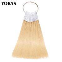 Human Hair Swatch Hair Rings 30pcs Colored Strands for Hair Test Strand Hairdresser Supplies Hair Color Ring Extension YOKAS