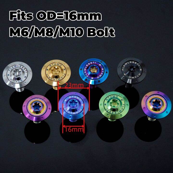 RTAMO M6 M8 M10 Bolt Fit Gr5 Titanium CNC Spec OD=23 Bigger Shoulder
