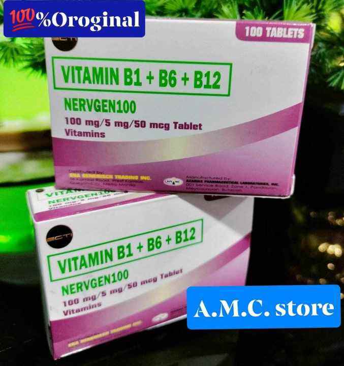 Nervgen 100 Vitamin B Complex B1 B6 B12 100 Tablets Lazada Ph