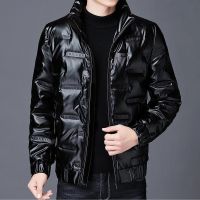 [COD] Mens down padded jacket winter new short section thickened bright surface handsome warm thick mens coat