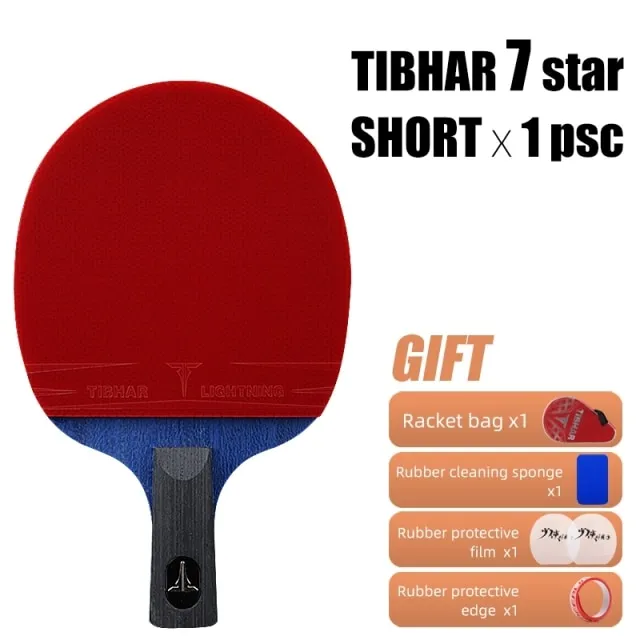 TIBHAR Table Tennis Racket 6 7 8 Star Sticky Rubber PimplesIn Ping