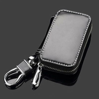 Leather cowhide Car Key Holder Keychain Ring Case Bag Zipper Keyfob Pendant Coin Storage For Honda