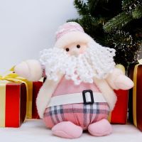 【 WYIN kitchen】2022 PinkSanta Claus Snowman นั่งตุ๊กตา Plush ตกแต่งเทศกาล Navidad ของขวัญปีใหม่