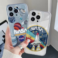 สำหรับ Realme C35 C11 2021 C12 C15 C21Y C25Y C25S Realme 5 5i 6i 8 Pro Nasa Rocket Planet คุณภาพสูงขอบสี่เหลี่ยมรองรับการกระแทก Full Len กรณีป้องกัน