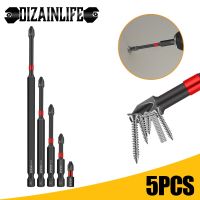 5Pcs Magnetic Cross PH2 Bit Set Impact Batch Head Hardness Screwdriver Bits Anti Non-slip Screw Driver Hand Drill Bit Tools Drills  Drivers