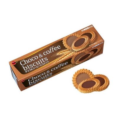 ฺBOURBON CHOCO &amp; COFFEE Biscuits เบอร์บอน คุกกี้ บิสกิต หน้าครีมช็อกโกแลตและครีมกาแฟ จากญี่ปุ่น103 (1กล่องบรรจุ24 ชิ้น)