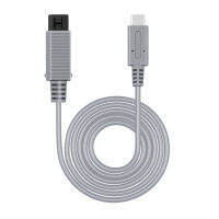 2เมตรสายชาร์จไฟ Gamepad ประเภท C เครื่องชาร์จ USB สายไฟสำหรับ Wii-สีเทา