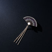 Creaitve Exquisite Design Fan Tassel Brooch For Female Wedding Party Pin Brooches Corsage Gift