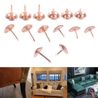 ✇ 200Pcs Upholstery Round Head Tacks 11mm/17mm Rose Gold Nails Metal Pushpin Vintage Tacks Antique Hardware