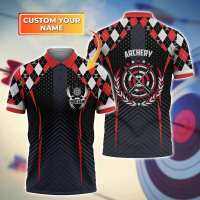 2023 new arrive- Archery personalized 3D polo shirt, Skull Black and white