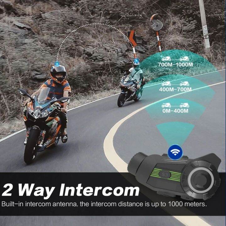 blueskysea-s3-motorcycle-helmet-camera-intercom-walkie-talkie-รถจักรยานยนต์หมวกกันน็อกกล้องอินเตอร์คอม-hd-2k-1080p-ผ่าน-wifi-บลูทู-ธ-bt-5-1-จักรยาน-dvr-dash-cam-ไร้สาย