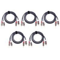 Rexlis 2 Rca to 2 Rca Male to Male Hifi Audio Cable Ofc Av Speaker Wire for Tv Dvd Amplifier Subwoofer Soundbar