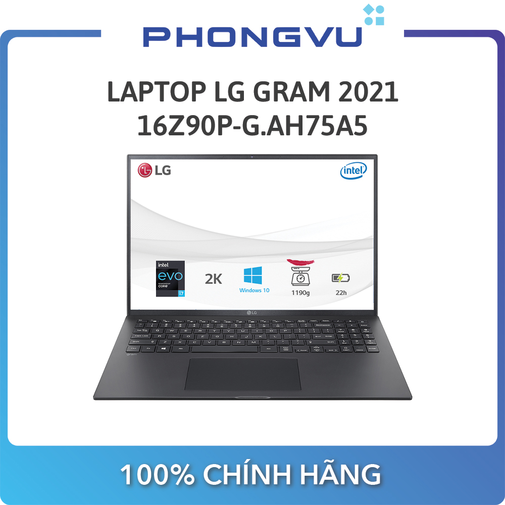 Laptop LG Gram 2021 16Z90P (16 inch Quad HD+ (2K)/ i7-1165G7/16GB/512GB SSD/Windows 10 Home) (Đen)