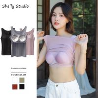 S-3XL升級款大尺碼 BRA─T寬肩 背心 莫代爾免穿內衣Japan bra-top with chest pad camisoles tanks personalized design vest