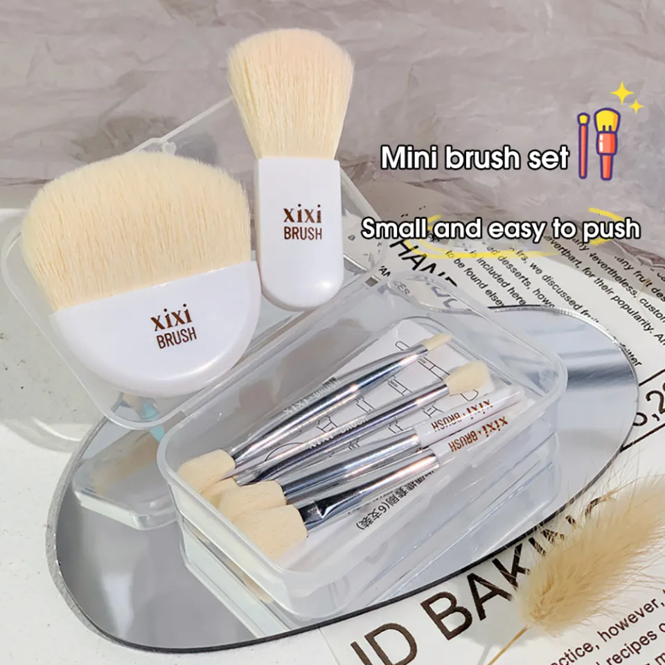 6Pcs Mini Travel Women Makeup Brushes Set Portable Soft Concealer