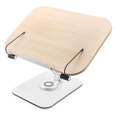 Foldable Desktop Holder Adjustable Bracket for Reading,with 360° Rotating Base &amp; Page Clips