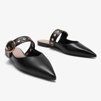 (Hot Sale)[ติดตามร้านค้าเพื่อรับคูปอง] Charles and Keith Womens pointed shallow flat heeled Muller shoes