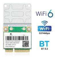 5374Mbps อะแดปเตอร์ระบบเครือข่ายแบบ Wlan ไร้สายการ์ด Wifi Mini PCIE 6E ไวไฟ802.11ax/ac Bluetooth-รองรับ MU-MIMO 5.3