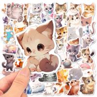 10/50pcs Kawaii Painting Watercolor Cat Stickers Pack for Kids Cartoon Cute Graffiti Decals Scrapbooking Luggage Laptop Sticker Stickers